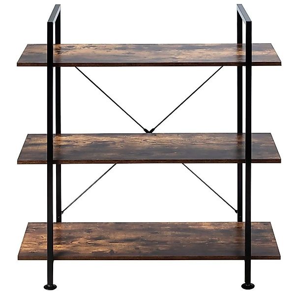 Costway 3 Stufiges Bücherregal mit Metallrahmen 90 x 36 x 99 cm günstig online kaufen