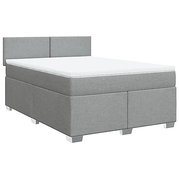 vidaXL Boxspringbett mit Matratze Hellgrau 140x200 cm Stoff 3285904 günstig online kaufen