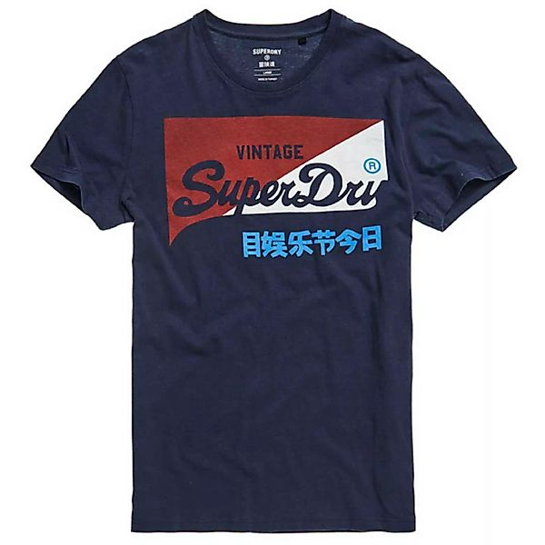 Superdry Vintage Logo Organic Primary Kurzarm T-shirt XS Montauk Navy günstig online kaufen