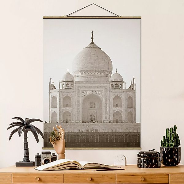 Stoffbild Architektur mit Posterleisten - Hochformat Taj Mahal günstig online kaufen