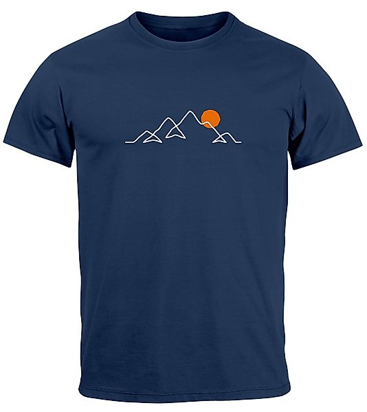 Neverless Print-Shirt Herren T-Shirt Frontprint Line-Art günstig online kaufen