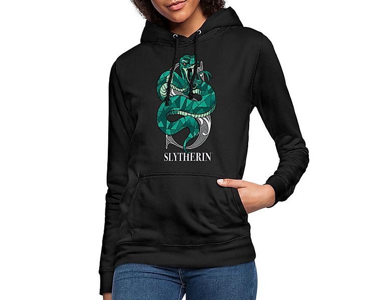 Spreadshirt Hoodie Harry Potter Slytherin Wappen Monochrom Damen Hoodie (1- günstig online kaufen