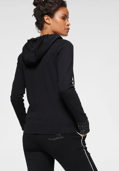KangaROOS Sweatjacke mit bedrucktem Kapuzenfutter und Ärmelaufschlag günstig online kaufen