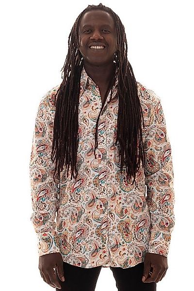 Comycom Langarmhemd Herren Paisley weiss günstig online kaufen