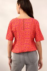 Next Blusenshirt Gemustertes Top mit Ballonsaum günstig online kaufen