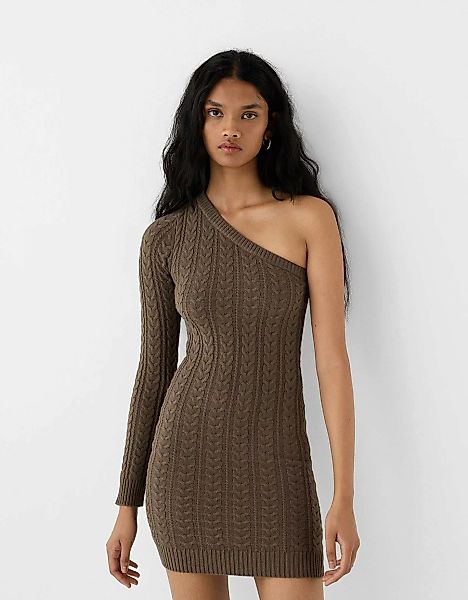 Bershka Asymmetrisches Minikleid Mit Flechtmuster Damen M Braun günstig online kaufen