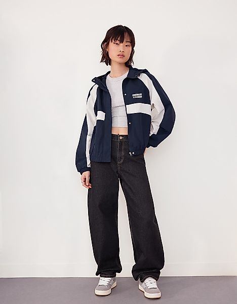 Bershka Jacke Aus Funktionsstoff Mit Kapuze Damen Xs Marinenblau günstig online kaufen