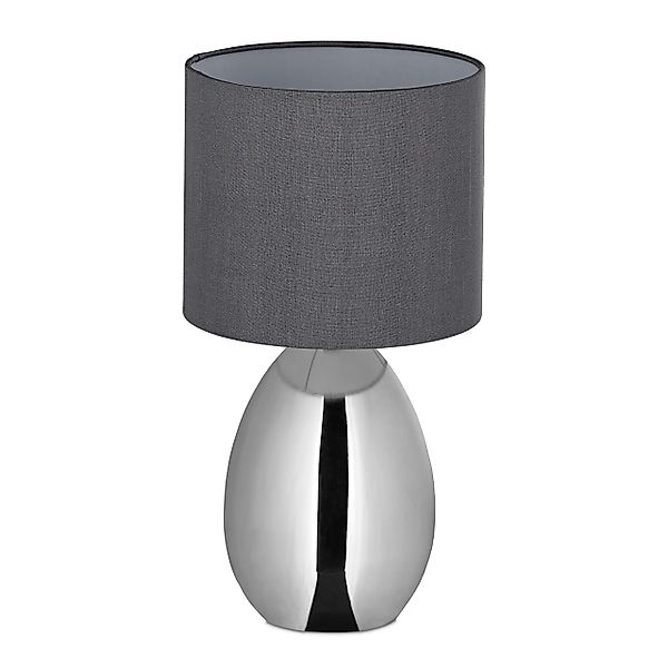 relaxdays Nachttischlampe mit Touch silb günstig online kaufen