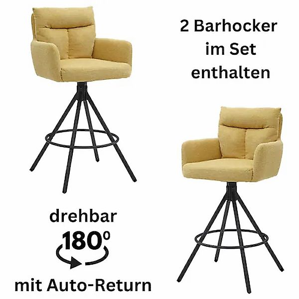 Stolkom Barhocker "Sofia", (Set, 2 St.), Komfortsitzhöhe 70 cm, 180drehbar günstig online kaufen