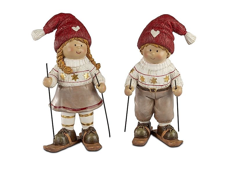formano Dekofigur Nostalgische Winterkinder mit Ski in 3 Größen wählbar günstig online kaufen