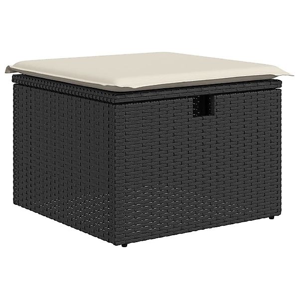 vidaXL Hocker Gartenhocker mit Kissen Schwarz günstig online kaufen