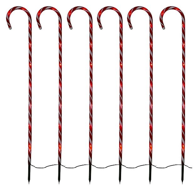 Gartenpirat LED-Lichterkette 6er-Set Zuckerrohrstab Zuckerstange Gartenstäb günstig online kaufen