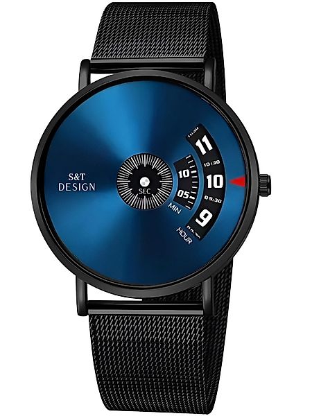 S&T Design Quarzuhr Herren Armbanduhr Mesh Armband Herrenuhr Analoge Männer günstig online kaufen