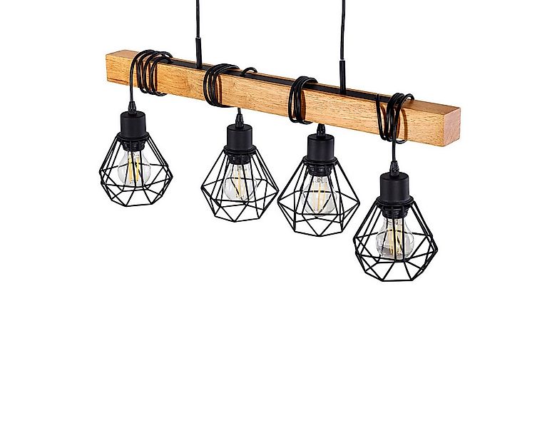 hofstein Pendelleuchte »Carema« längliche Hängelampe aus Metall/Holz in Sch günstig online kaufen