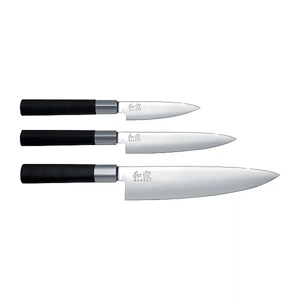 Kai Wasabi Black Küchenmesser & 2 Allroundmesser Set 3 Teile günstig online kaufen