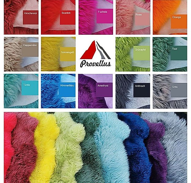 Provellus Fellteppich Öko Lammfell bunt gefärbt, weich – Länge 80–120 cm, 8 günstig online kaufen