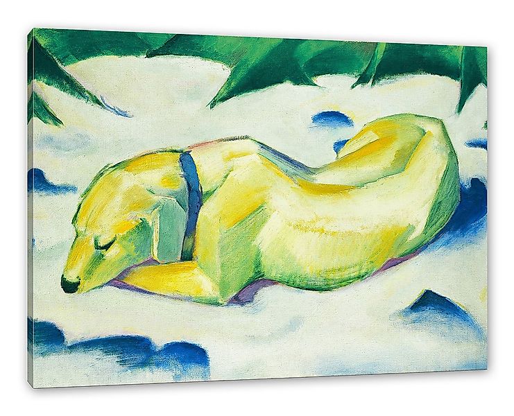 Pixxprint Leinwandbild Franz Marc - Liegender Hund im Schnee, Franz Marc - günstig online kaufen