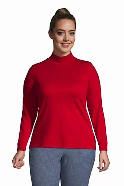 Stehkragen-Shirt in großen Größen, Damen, Größe: 56-58 Plusgrößen, Rot, Bau günstig online kaufen