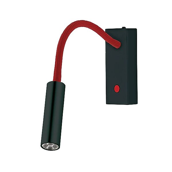 LED-Wandlampe Rocco, schwarz matt Flexarm rot günstig online kaufen