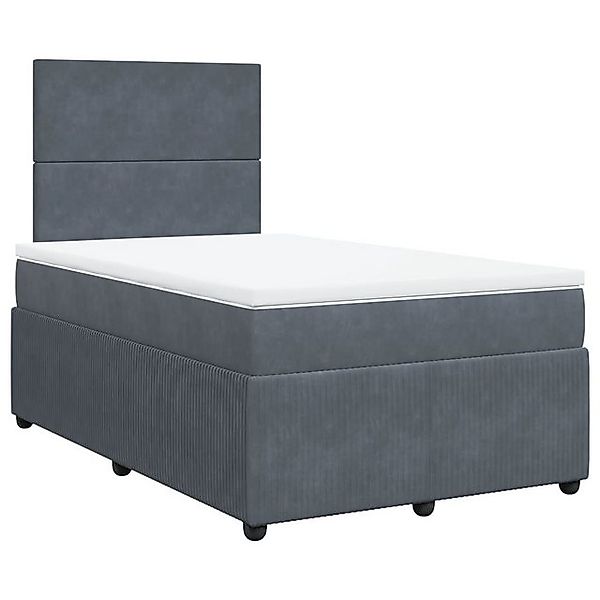 vidaXL Boxspringbett Boxspringbett mit Matratze Dunkelgrau 120x200 cm Samt günstig online kaufen