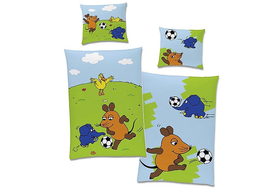 BERONAGE Kinderbettwäsche Die Sendung mit der Maus Fußball-Turnier Bettwäsc günstig online kaufen