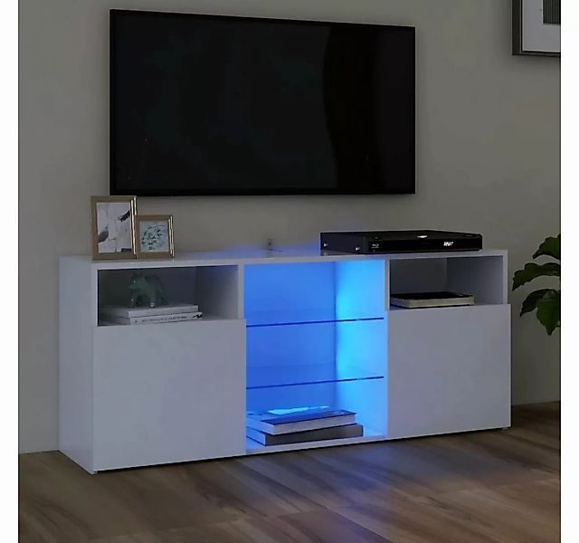 vidaXL TV-Schrank TV-Schrank mit LED-Leuchten Weiß 120x30x50 cm Lowboard günstig online kaufen
