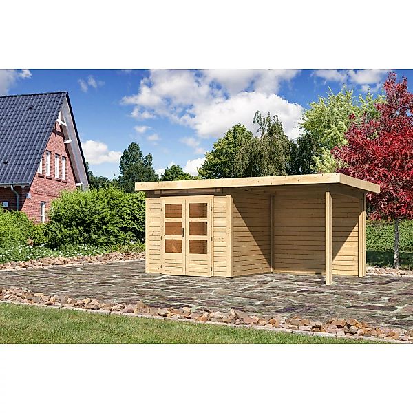 Karibu Holz-Gartenhaus Kumla 2 Natur Pultdach Unbehandelt 244 cm x 204 cm günstig online kaufen