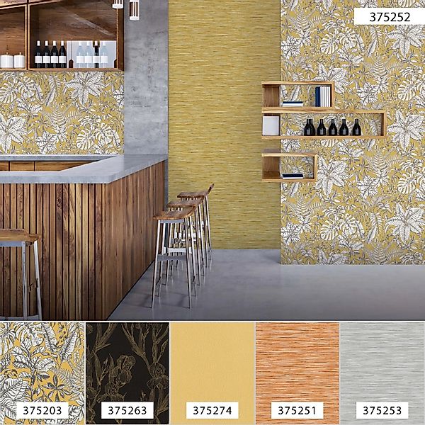 Livingwalls Tapete Figurative Motive Gelb 53 cm x 10,05 m AS-375252 günstig online kaufen