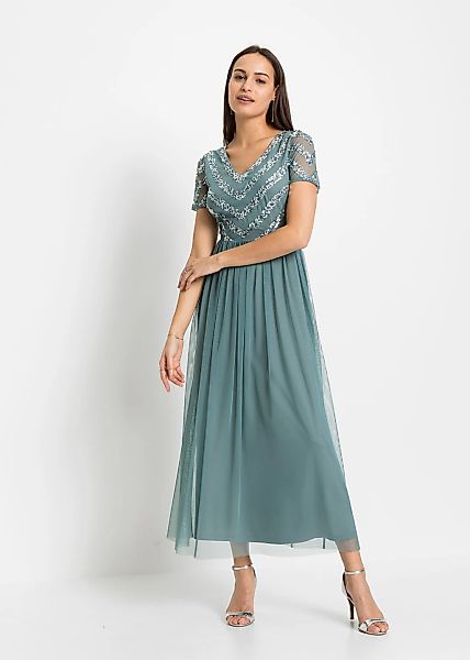 bonprix Maxikleid für festliche Anlässe, aus Polyester, schmale Passform, a günstig online kaufen