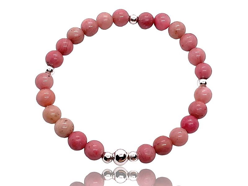 Steinfixx® Perlenarmband Edelsteinarmband Rhodonit mit 925 günstig online kaufen
