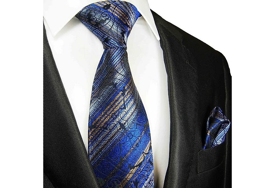 Paul Malone Krawatte Herren Seidenkrawatte mit Tuch modern gestreift 100% S günstig online kaufen