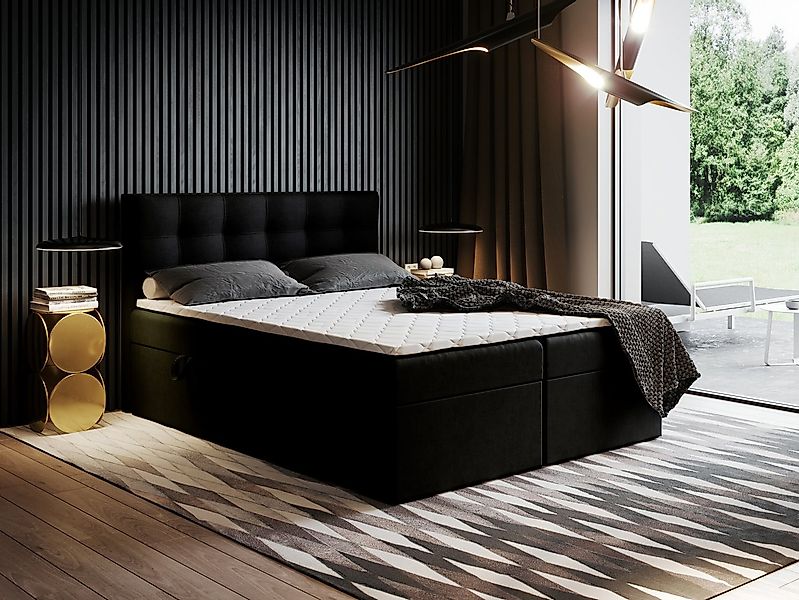 Godre Boxspringbett mit Bettkasten Ewora 200x200 cm mit Bonell Matratze (Be günstig online kaufen