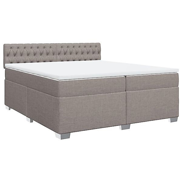 vidaXL Boxspringbett mit Matratze Taupe 200x200 cm Stoff2105940 günstig online kaufen