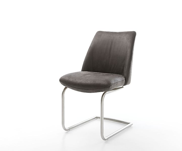 Freischwinger Elso-Flex Mikrofaser Anthrazit Vintage Freischwinger rund Ede günstig online kaufen
