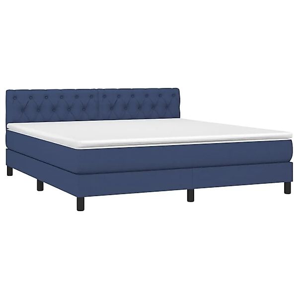 vidaXL Boxspringbett mit Matratze & LED Blau 160x200 cm Stoff 3133411 günstig online kaufen