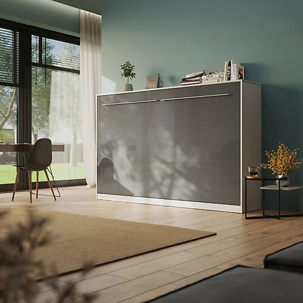 SMARTBett Schrankbett Standard 120x200cm Weiß horizontal inkl. Lattenrost K günstig online kaufen
