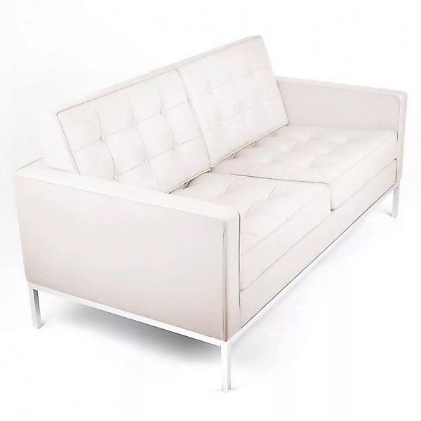Knoll International - Florence Knoll 2-Sitzer Sofa - Leder beige/Gestell ch günstig online kaufen
