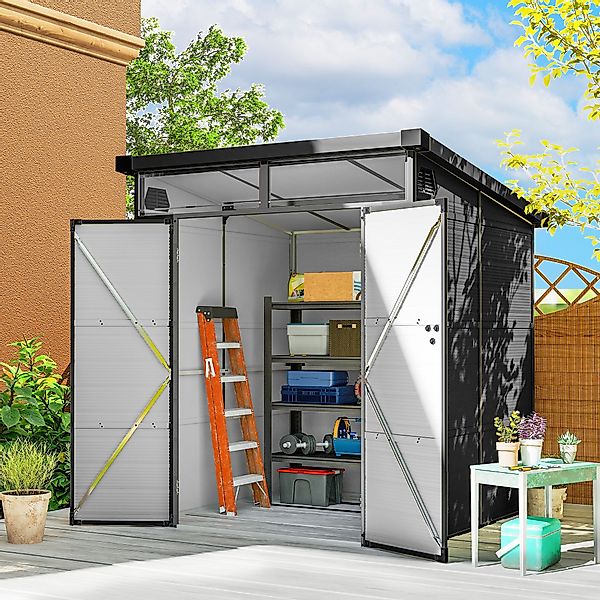 Outsunny Gerätehaus 3,24m², mit Pultdach, Abschließbarer günstig online kaufen