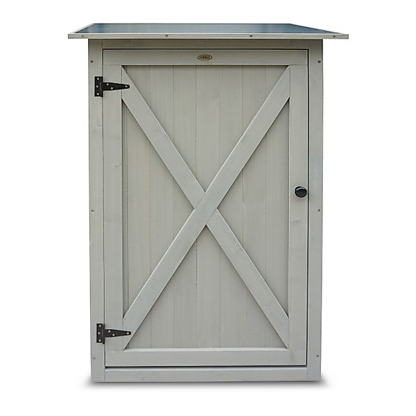 HABAU Geräteschrank Flachdach mit Blechdach, Grau günstig online kaufen