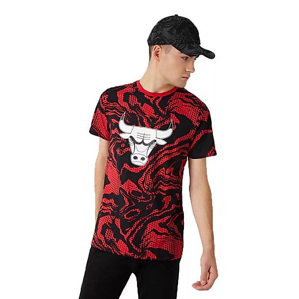 New Era Nba Oil Slick Aop Chicago Bulls Kurzärmeliges T-shirt M Red günstig online kaufen