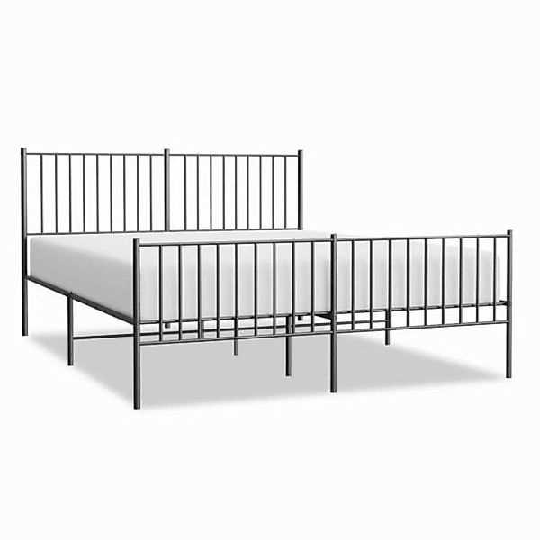 furnicato Bettgestell Metallbett ohne Matratze mit Fußteil Schwarz 160x200 günstig online kaufen