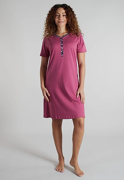 GÖTZBURG Nachthemd knielang, Kurzarm, mit Knopfleiste, Rundhalsausschnitt, günstig online kaufen