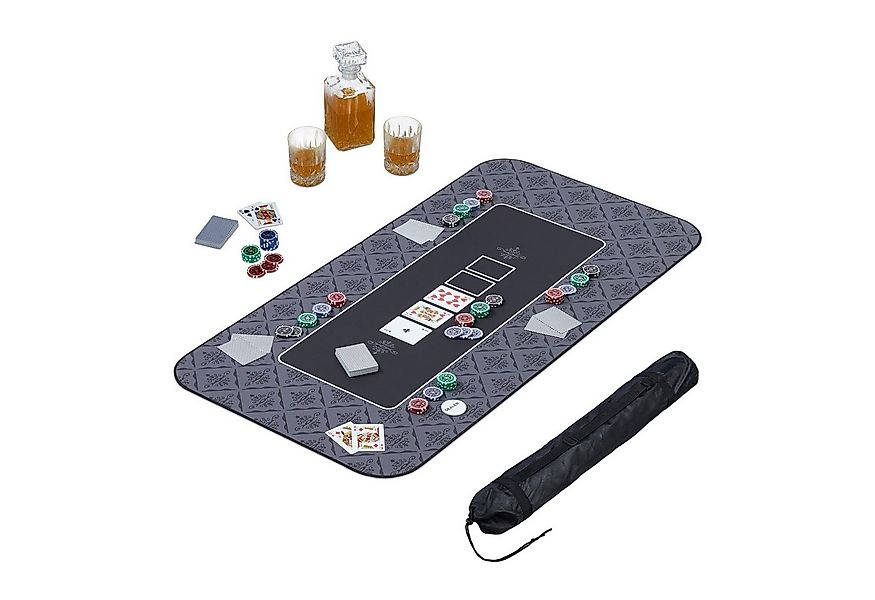 relaxdays Spieltisch Pokermatte 120x60, schwarz günstig online kaufen