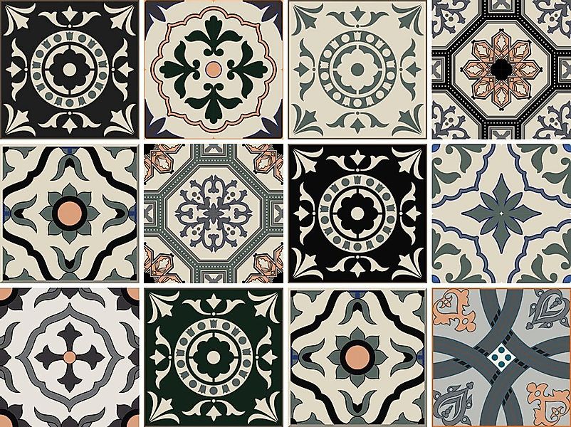 Home affaire Fliesenaufkleber Ornamente, Stickerfliesen, selbstklebend, Sti günstig online kaufen