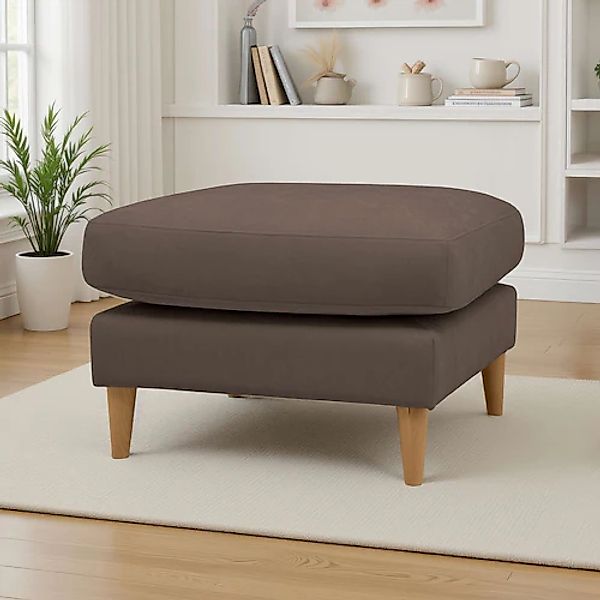 OTTO home Pouf »Finnian« Polsterhocker 70x70 cm, Chenille, Massivholzfüße günstig online kaufen