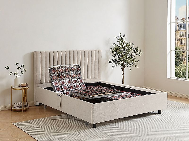 Dekoratives Bettgestell mit elektrischer Relaxfunktion - 2 x 65 Teller - 2 günstig online kaufen