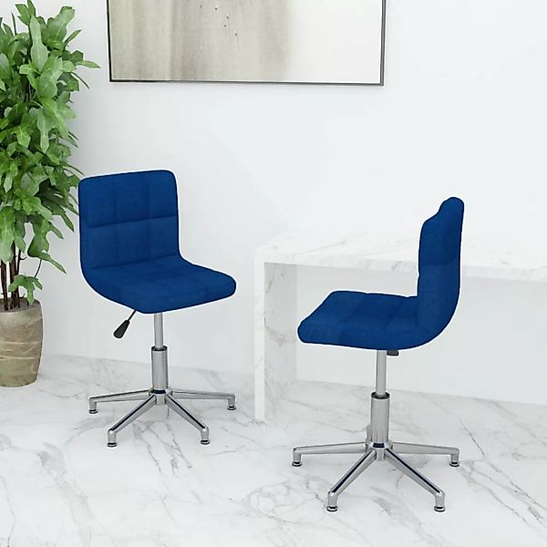 Esszimmerstühle 2 Stk. Drehbar Blau Stoff günstig online kaufen