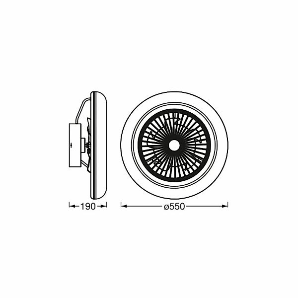 OSRAM SMART+ WiFi LED-Deckenventilator ROUND weiß leise 55cm günstig online kaufen