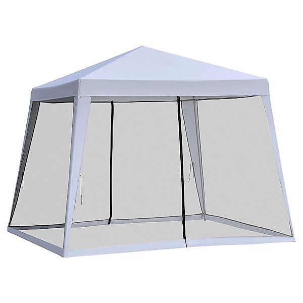 Outsunny Pavillon grau Stahl B/H/L: ca. 300x245x300 cm günstig online kaufen