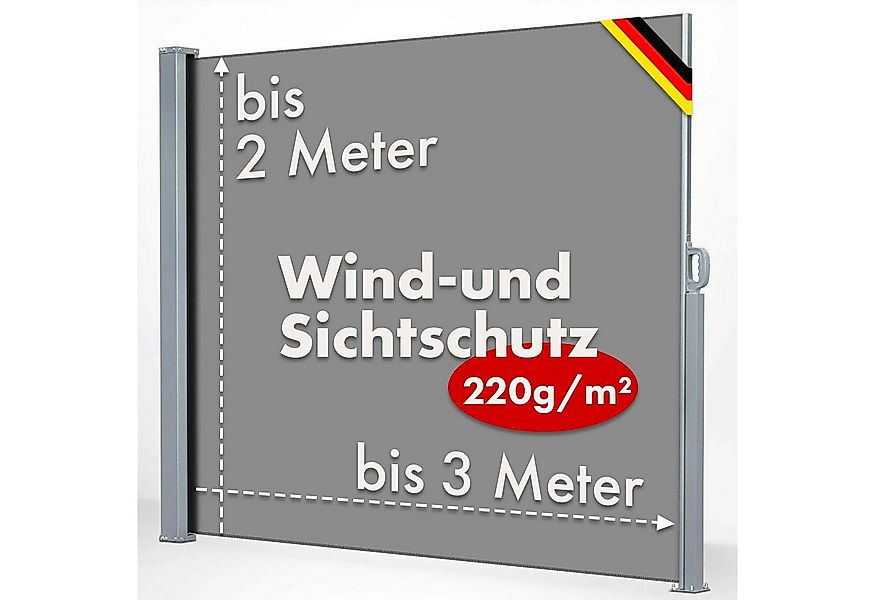 Karat Seitenmarkise für Balkon und Terrasse, Wind- und Sichtschutz In 3 Grö günstig online kaufen
